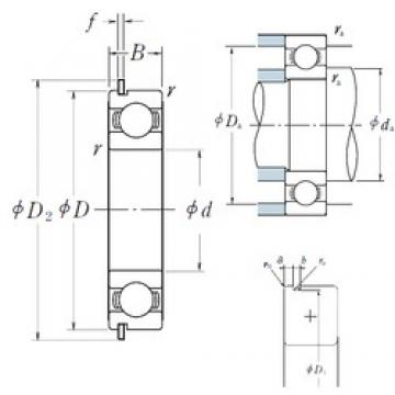 95 mm x 170 mm x 32 mm  NSK 6219NR الكرات الأخدود العميق