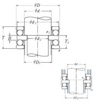 220 mm x 300 mm x 24 mm  NSK 52244X فحوى الكرات