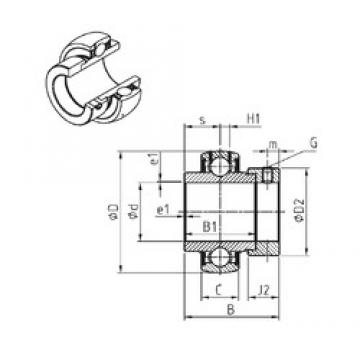 55,5625 mm x 100 mm x 71,3 mm  SNR EX211-35 الكرات الأخدود العميق