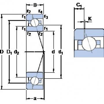 20 mm x 42 mm x 12 mm  SKF 7004 CE/P4AH1 الاتصال الكرات الزاوي