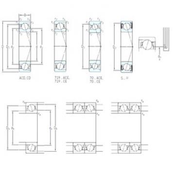 95 mm x 145 mm x 24 mm  SKF S7019 CE/P4A الاتصال الكرات الزاوي