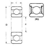 12 mm x 21 mm x 5 mm  FBJ 6801-2RS الكرات الأخدود العميق