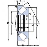 1600 mm x 2280 mm x 166 mm  SKF 293/1600 EF المحامل الدوارة الاتجاه